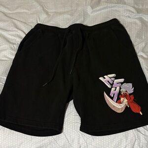 Black Athletic Shorts with Graphic Design